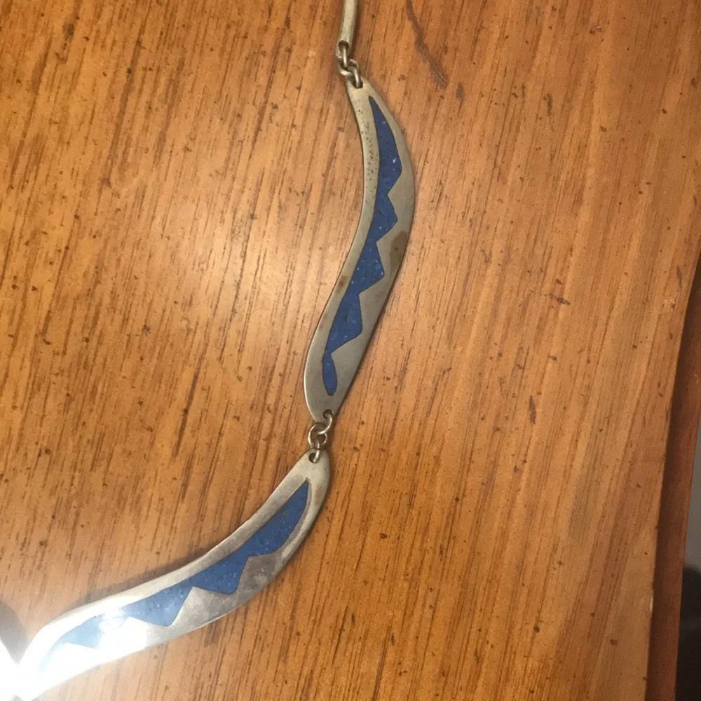 Alpaca Mexico silver turquoise necklace - Picture 3 of 5